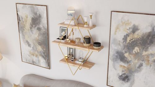 מדף מעויין בצבע זהב