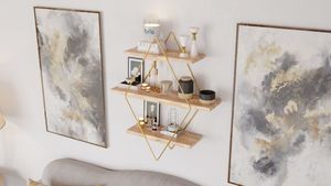 מדף מעויין בצבע זהב