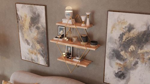 מדף מעויין בצבע זהב