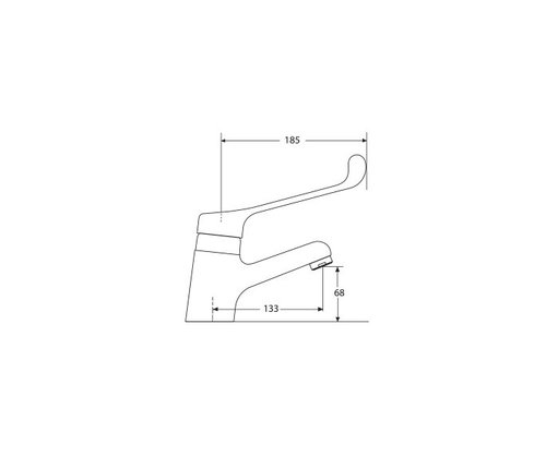 ברז פיה קצרה ידית מרפק 300841 מסדרת אוורסט כרום חמת