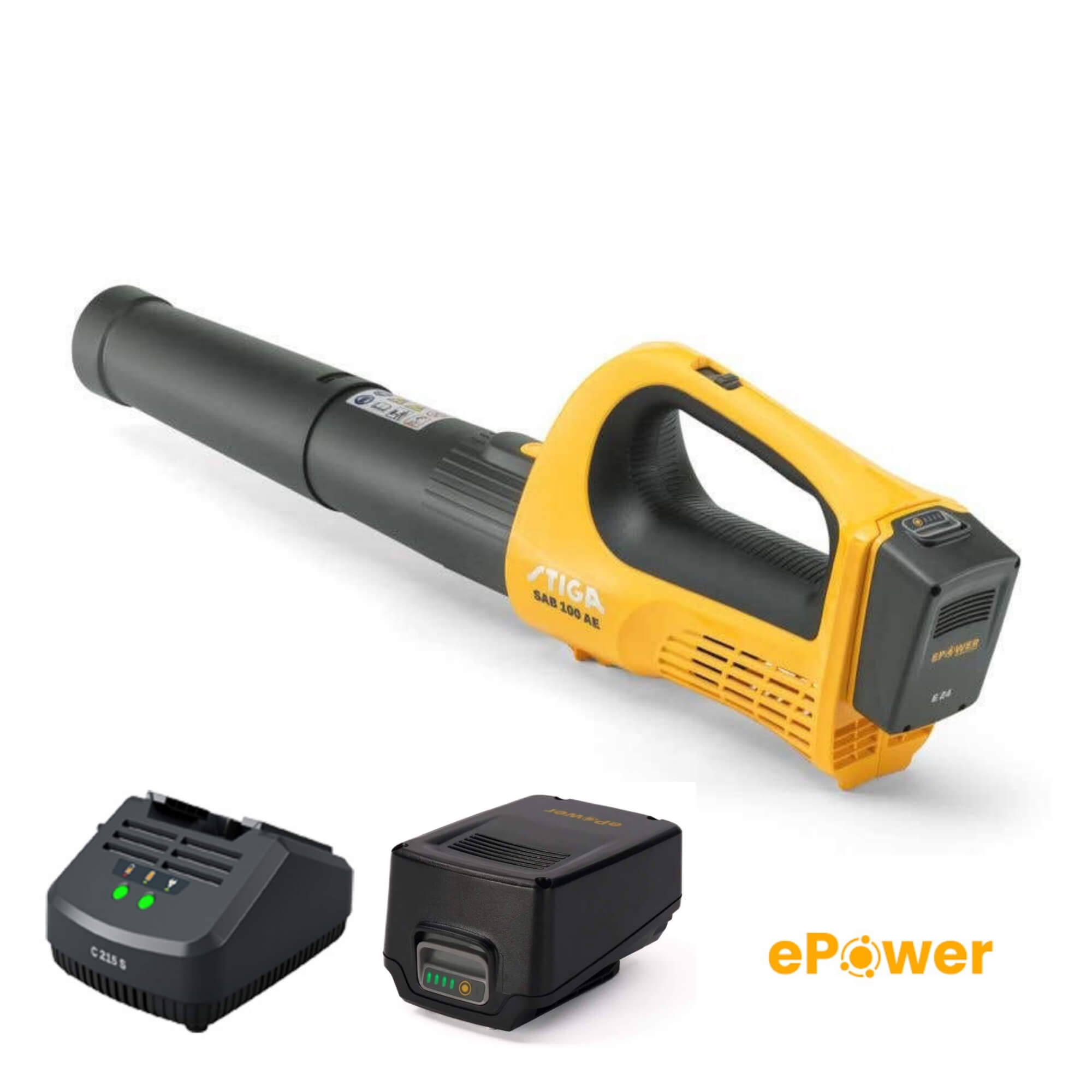 מפוח עלים נטען סטיגה BL 100e + סוללה 4 אמפר ומטען סטיגה