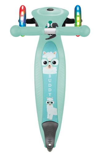 קורקינט מתקפל ומעוצב לילדים עם אורות בגלגלים פרימו פנטזי Primo Fantasy ידית בגובה משתנה - מנטה למה