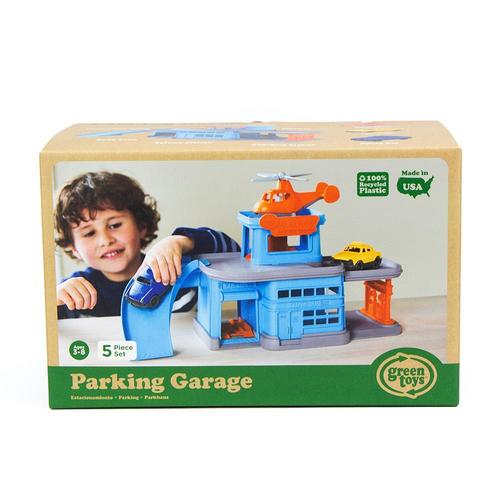 משחק לילד סט חניון עם רכבים ומסוק - GREEN TOYS