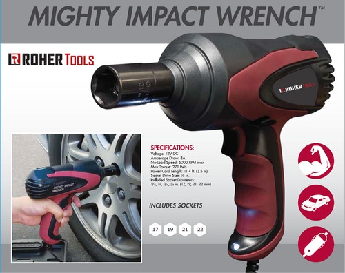 מפתח גלגלים דרייב 1/2 12וולט ROHER TOOLS
