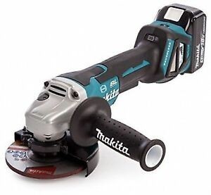 משחזת נטענת 5" 18V + שתי סוללות 4.0AH makita
