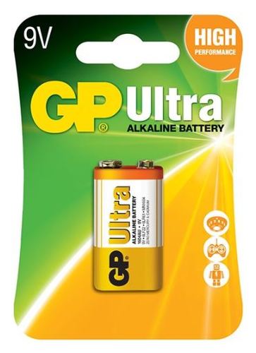  10 סוללות מלבנית 9V אולטרה אלקליין GP ULTRA alkaline  