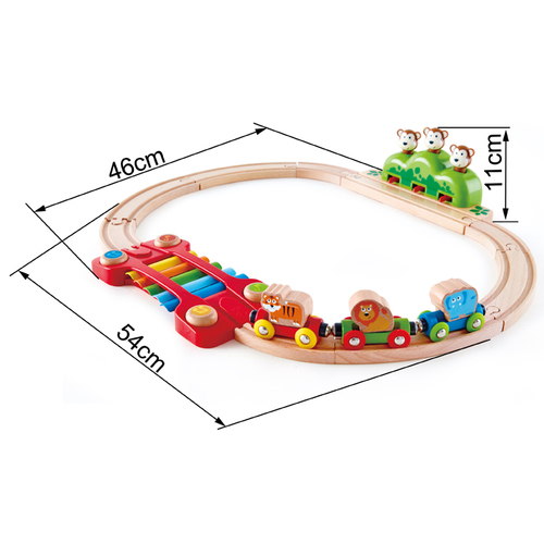 סט רכבת מעץ קופים וצלילים - HAPE