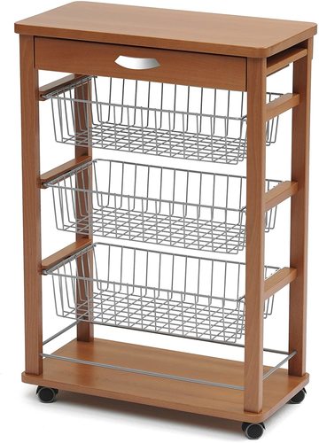 אגרן דובדבן מלבני עם מגירה ומדף תחתון RAIKON Kitchen trolley