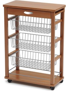 אגרן דובדבן מלבני עם מגירה ומדף תחתון RAIKON Kitchen trolley