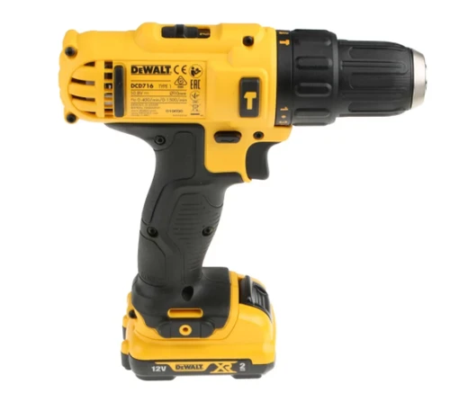 מברגה מקדחה רוטטת נטענת + 2 סוללות DeWALT DCD716D2 12V 2Ah