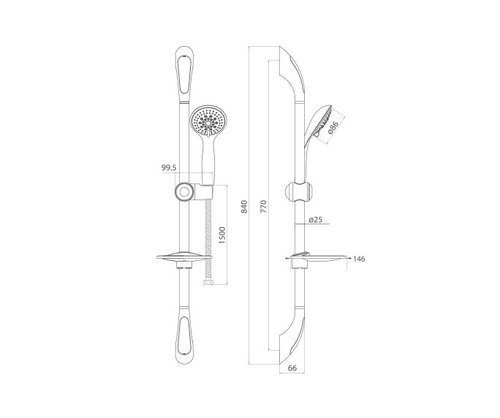 ערכה למקלחת 801710 כסיף כרום חמת