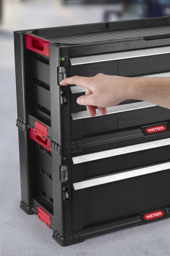 סט מערכת מגירות כתר 3+2 KETER Drawer Modular Garage and Tool Organizer 