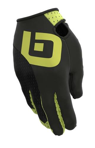 כפפות רכיבה שטח פולסיזן  MTB GLOVES שחור-צהוב מאווררות ומנדפות,אצבעות למסך מגע 