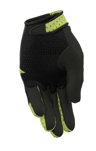 כפפות רכיבה שטח פולסיזן  MTB GLOVES שחור-צהוב מאווררות ומנדפות,אצבעות למסך מגע 