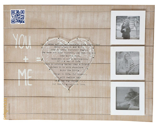 מסגרת עץ You+Me ל-3 תמונות בגודל 9x9