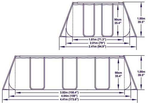 בריכה מלבנית 404x201x100 דגם 56441