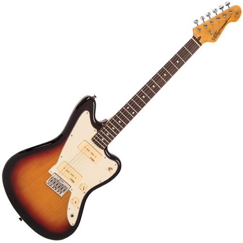 זוית נוספת Vintage V65 ReIssued Hard Tail Electric Guitar ~ Tobacco Sunburst