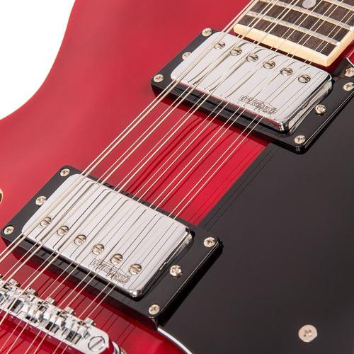 זוית נוספת Vintage VSA500 ReIssued Semi Acoustic Guitar ~ Cherry Red