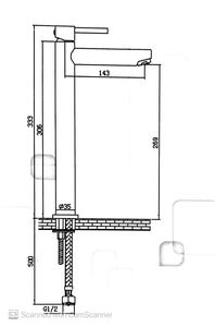 ברז פרח גבוה לכיור מונח ניקל E-ST104 סחר - א