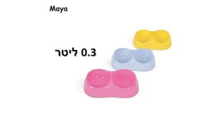 קערת מאיה כפולה (M) כלי אוכל ושתייה לחתולים וכלבים