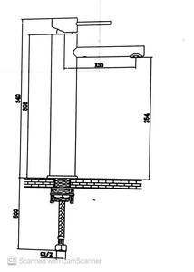 ברז פרח גבוה לכיור מונח ניקל E-CL101-35 סחר - א
