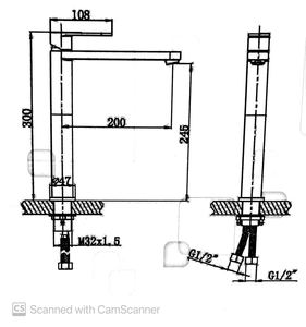ברז פרח גבוה לכיור מונח ניקל 2808-01 סחר - א