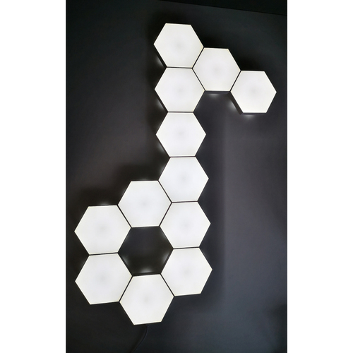 6 אריחי תאורת RGB כולל טאצ' ושלט אלחוטי Dragon Haxon LED RF STDRA-LHEX-TO
