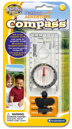 ערכת מצפן עם זכוכית מגדלת ושרוך תליה לילדים