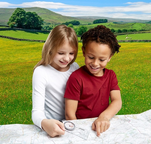 ערכת מצפן עם זכוכית מגדלת ושרוך תליה לילדים