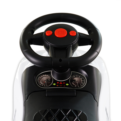 בימבה ג'יפ עם אורות, 6 מנגינות, תא אכסון ומשענת גב - לבן