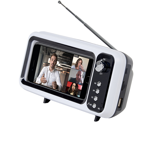 Retro TV מעמד צפייה לסמארטפון עם רמקול בלוטוס | רמקול בלוטוס 