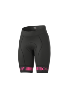 מכנס רכיבה נשים STRADA SHORT שחור-ורוד ארגונומי טכני ומנדף