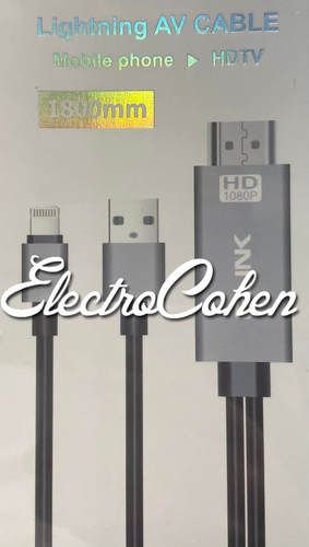 כבל לחיבור מכשירי אפל (אייפון / אייפד) לטלוויזיה HDMI mobile phone to HDTV עובד עם כל מכשירי אפל