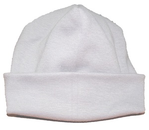 כובע לתינוק 0-6 חודשים (מושלם ליציאה מבית החולים) - לבן