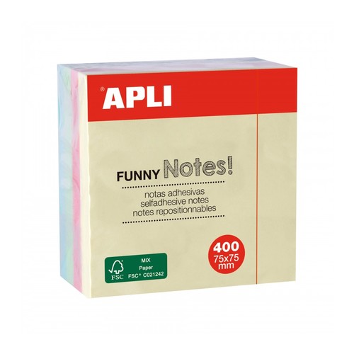 פתקיות ממו דביקות בצבעי פסטל 75X75 APLI