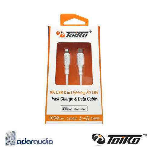 כבל USB-C/Lightning באורך 1 מטר - Toiko TC-Mi 