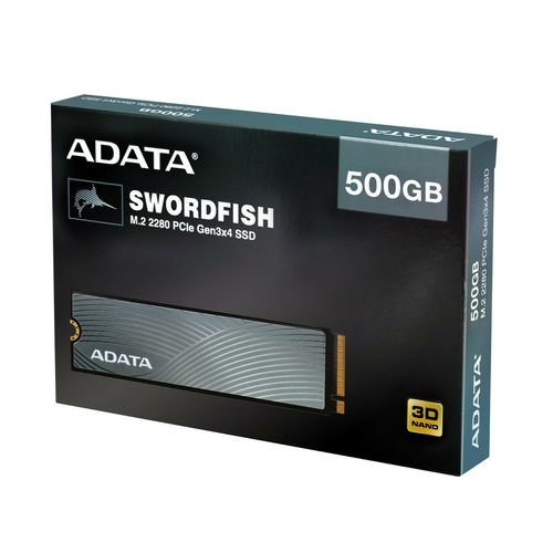 כונן ADATA SWORDFISH PCIe Gen3x4 M.2 2280 500GB ASWORDFISH-500G-C SSD