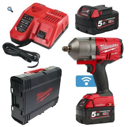 מפתח בוקסות 1/2″ FUEL 18V עומס גבוה עם 2 סוללות Milwaukee 5A ONE-KEY