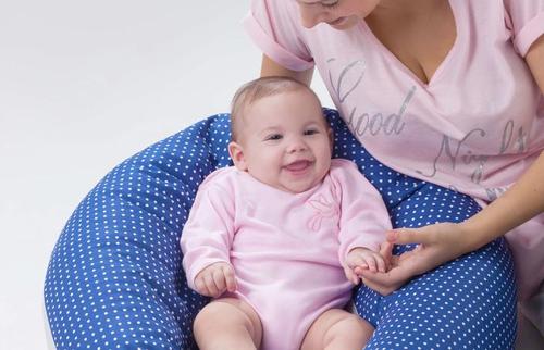 כרית הריון והנקה נושמת עם מילוי היפו-אלרגני ויסקו Memory 3D - כחול לבן נוביטה