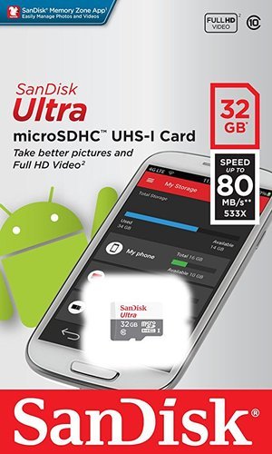 כרטיס זיכרון SanDisk Ultra® Android microSDHC 32GB UHS-I