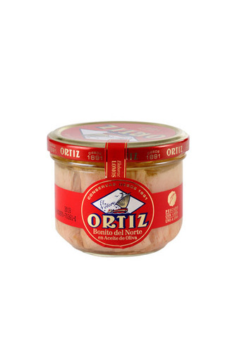 נתחי טונה לבנה בשמן זית צנצנת 220 גרם אורטיז ORTIZ