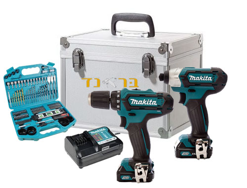 סט מברגות 12V + סוללות 1.5AH + סט 101 חלקים
