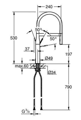 GROHE ברז מטבח סדרת ESSENCE זהב מט 30294GN0