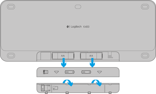 מקלדת ומשטח מגע Logitech Wireless Touch Keyboard K400 Plus