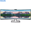 מסך 43 אינטש קעור אולטרה רחב Philips 439P9H, יחס תצוגה 32:10, מצלמה ורמקולים
