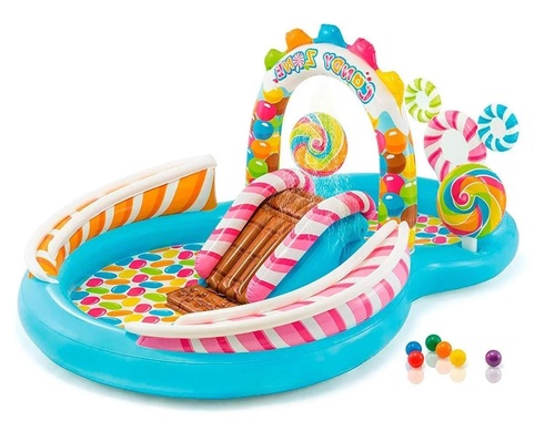 מרכז פעילות ובריכה מתנפחת מחולקת לילדים - עולם הסוכריות דגם 57149