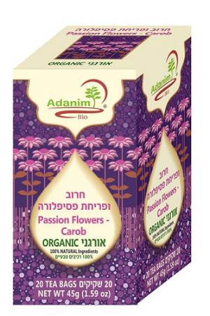 חליטת חרוב ופריחת פסיפלורה אורגנית 20 שקיקים