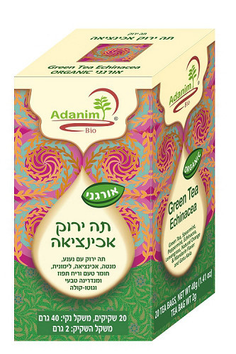 תה ירוק ואכינצאה אורגני 40 גרם