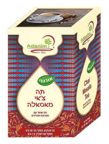 תה צאי מאסלה עדנים אורגני 30 גרם