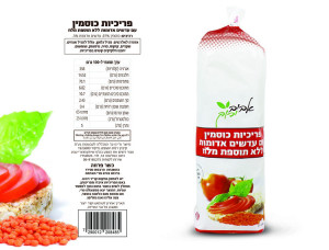 פריכיות כוסמין עם עדשים אדומות אביב ירוק